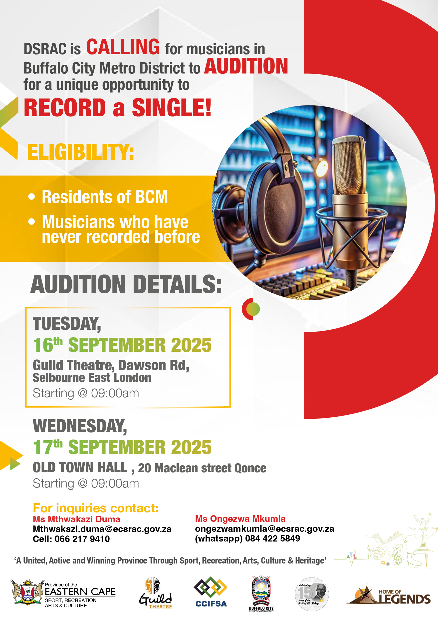 Call for MUSIC PRODUCTION PROGRAMME Poster 2025
